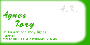 agnes kory business card
